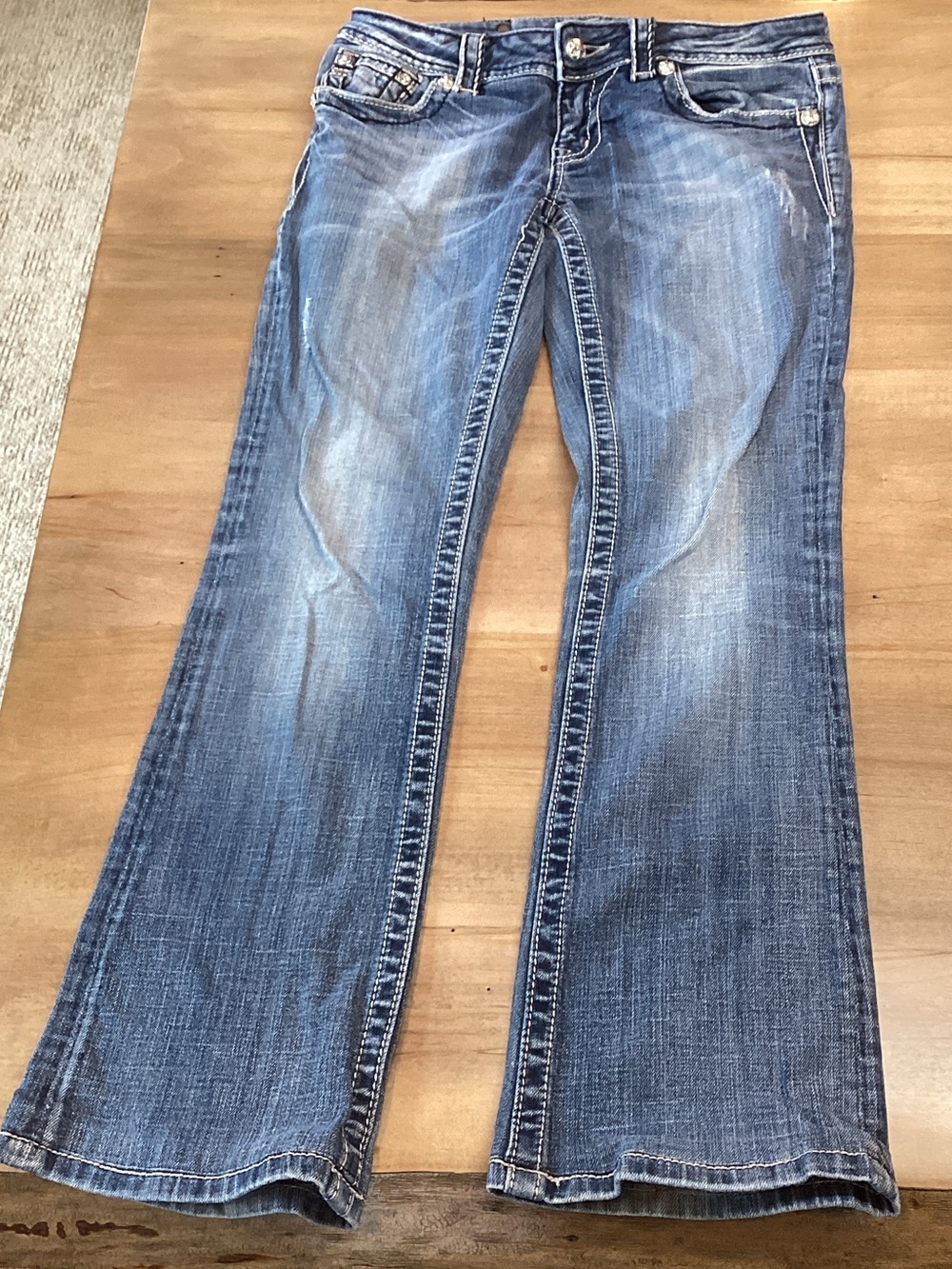 Miss Me Distressed Medium Blue Bootcut Jeans